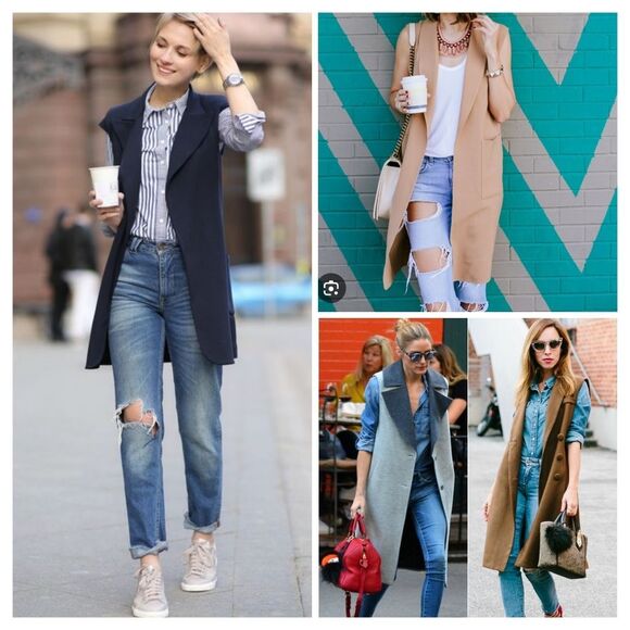 Paolo Tricot Checkered Gingham Sleeveless Long Vest Gillet Medium - Picture 10 of 10